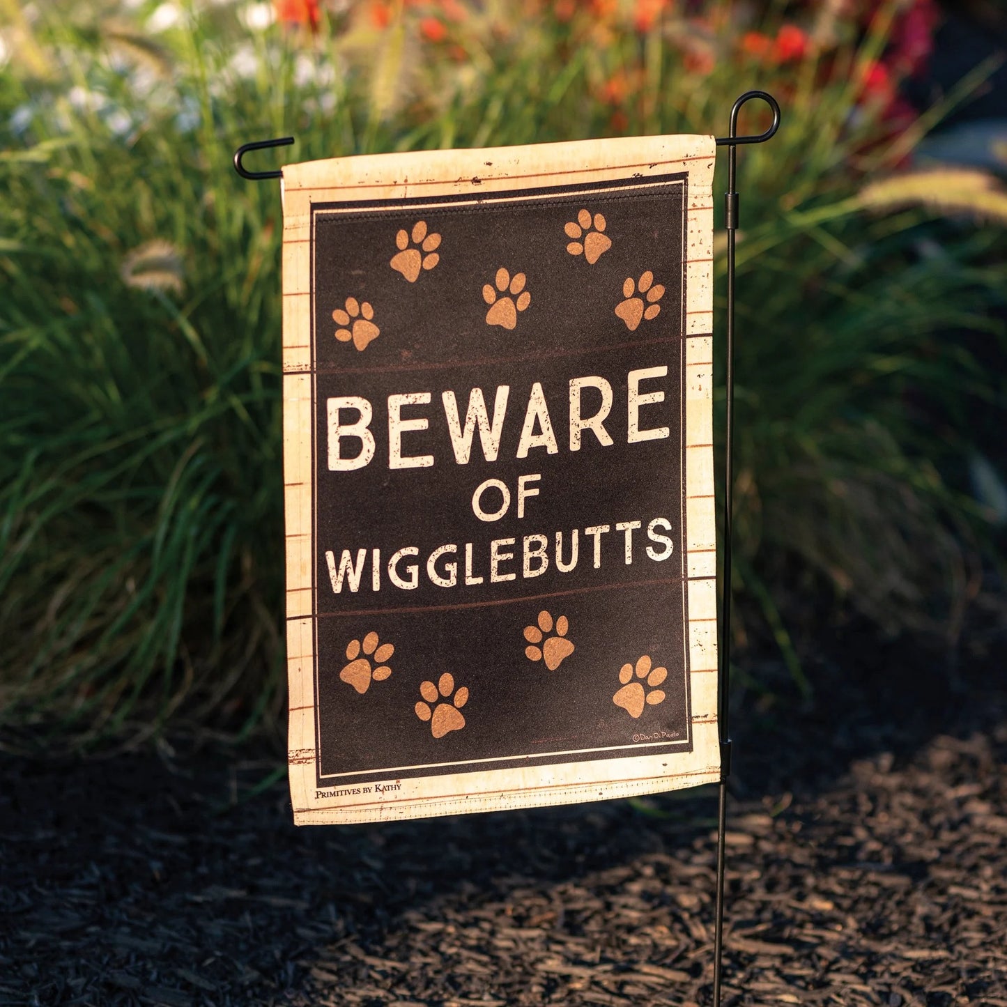 Beware of Wigglebutts Garden Flag