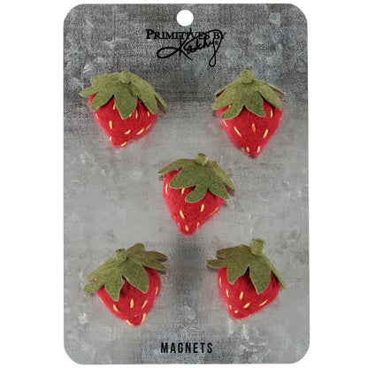 Felt Strawberry Magnet Set