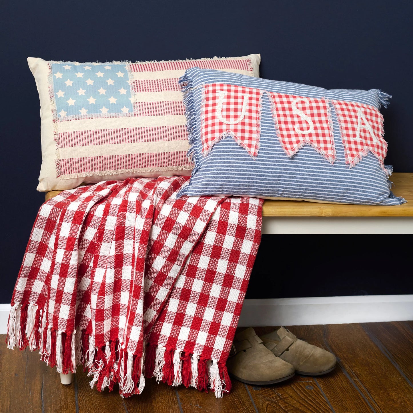 Vintage American Flag Pillow