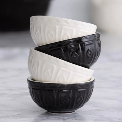 Mason Cash Color Mix Prep Bowls (Set of 4) | Black & Cream