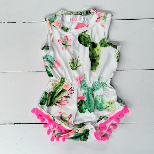 Cute Cactus Pom Pom Romper