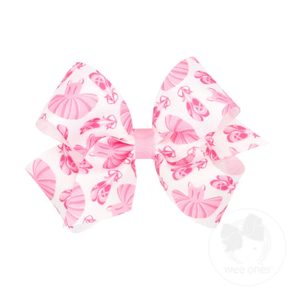 Medium Ballet Print Grosgrain Hair Bow