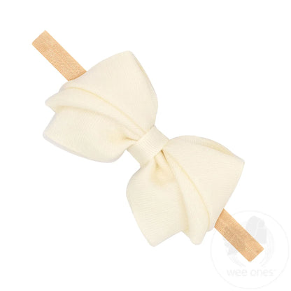 Mini King Pleated Organza Grosgrain Underlay Bow on Baby Band