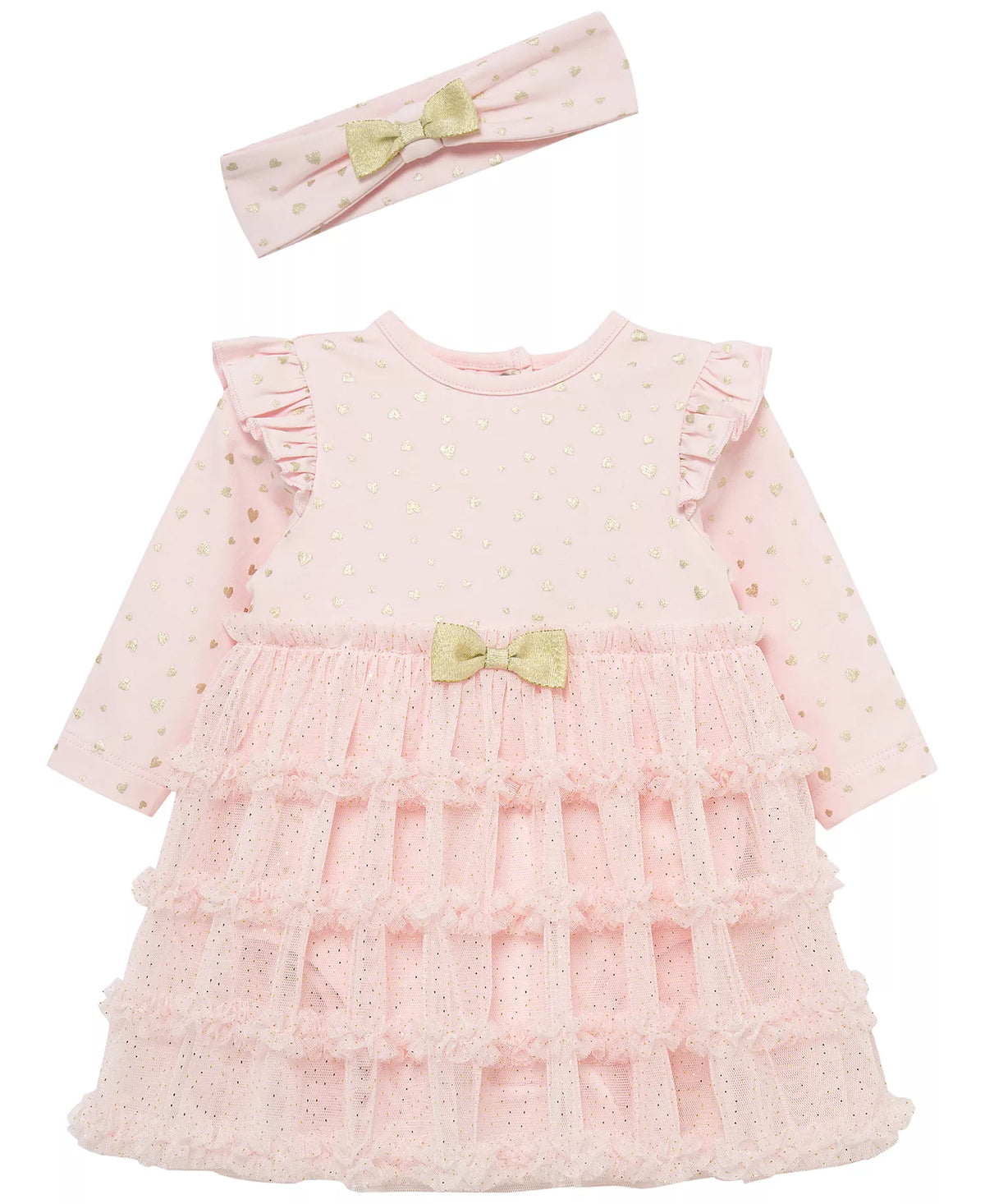 Heart Shine Tutu Popover Dress and Headband, 2-Piece Set