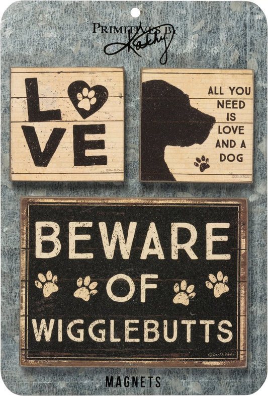 All you Need is Love and A Dog Magnet Set