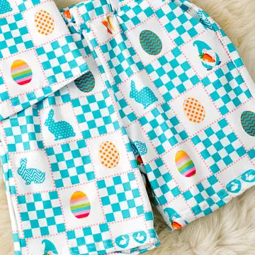 Easter Checker Printed Boys 2 Piece Set