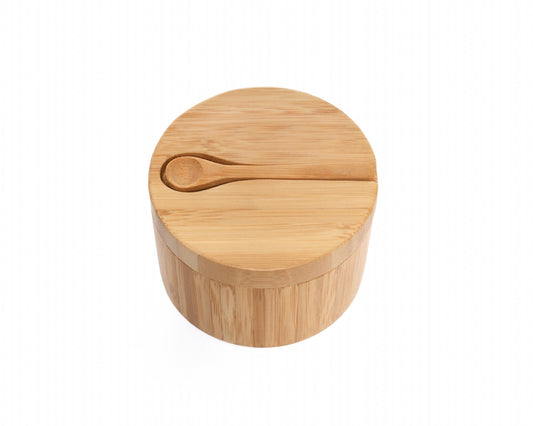 Bamboo Salt Box with Salt Spoon