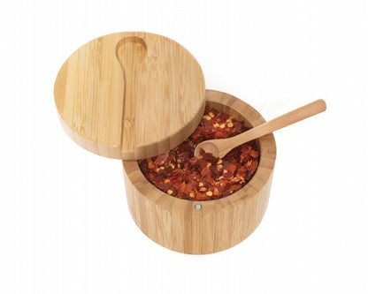 Bamboo Salt Box with Salt Spoon