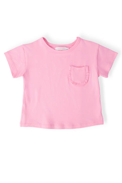 Bubblegum Pink Ruffle Pocket Tee
