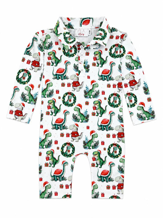 Santa Saurus L/S Polo One-Piece
