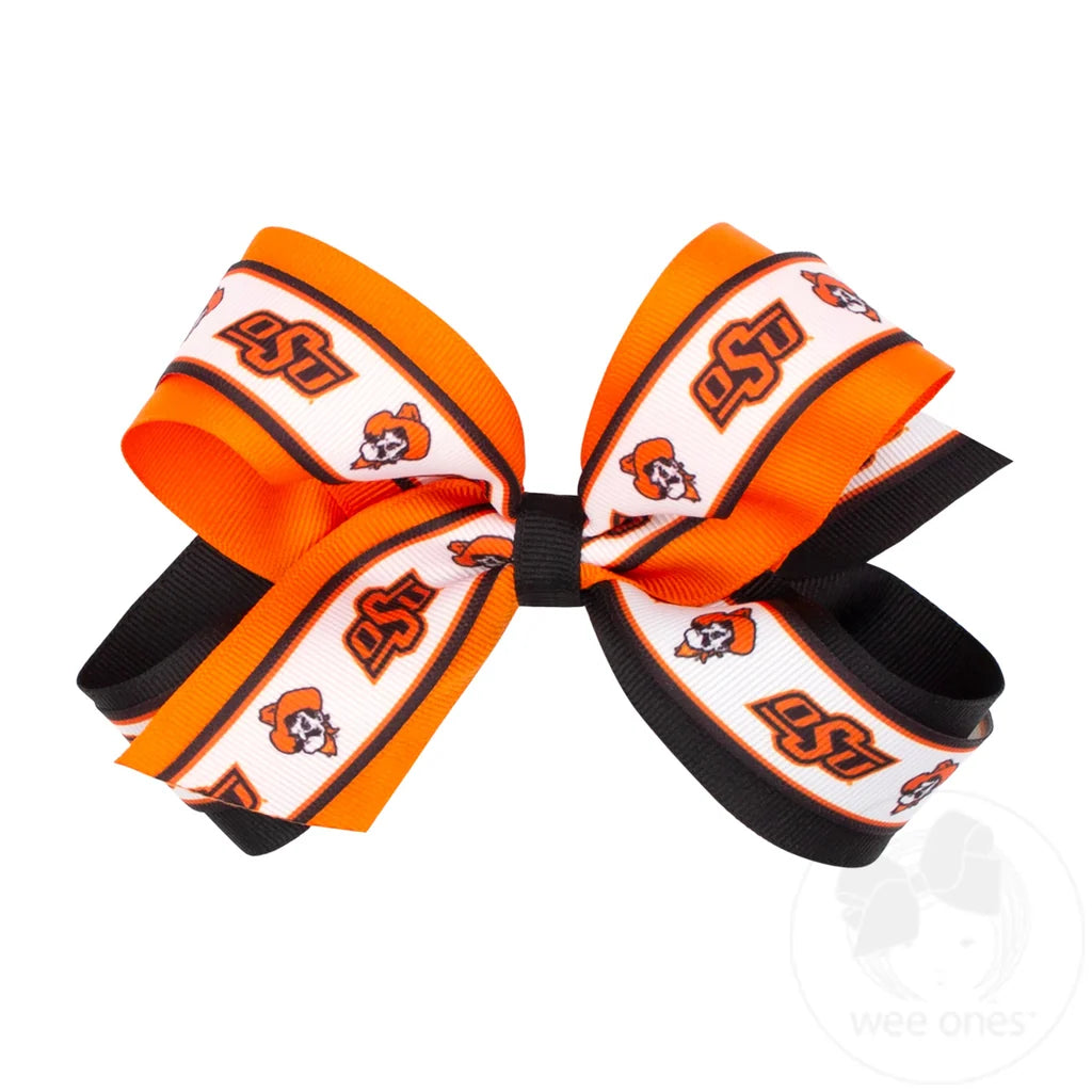Med College Logo Ribbon Underlay Hair Bow