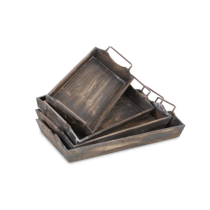 Keaton Wood Trays 4 Piece