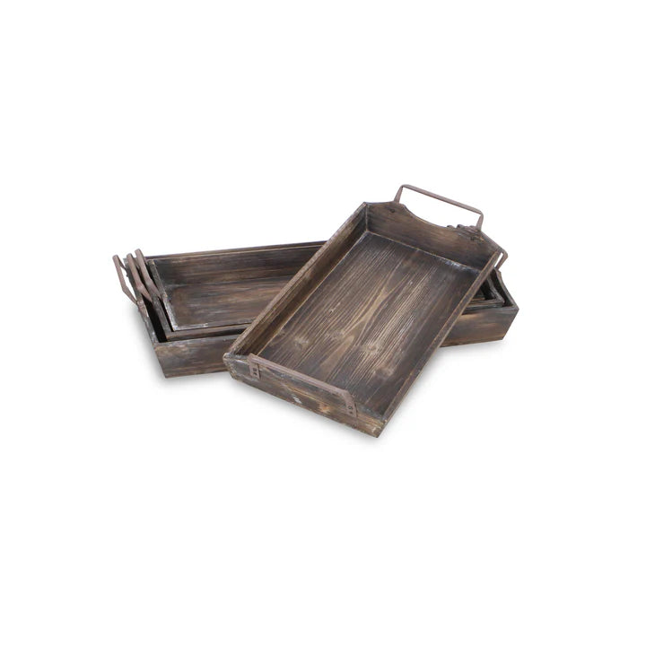 Keaton Wood Trays 4 Piece