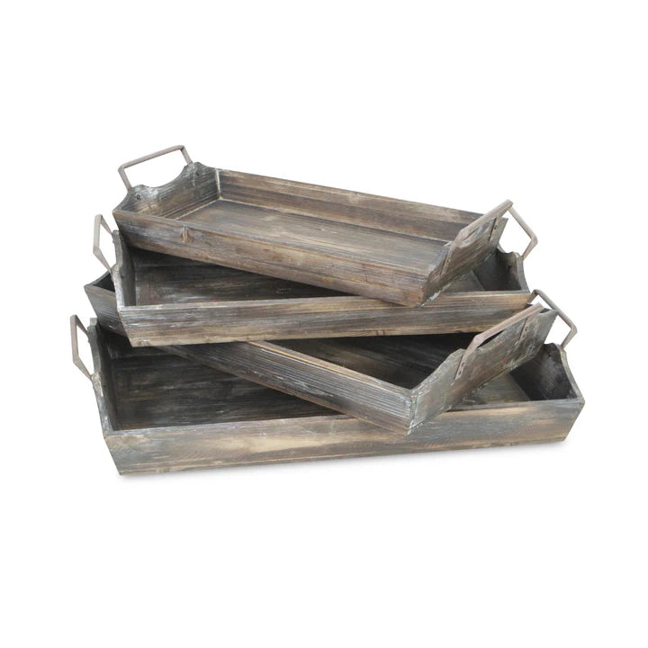 Keaton Wood Trays 4 Piece