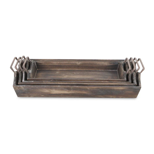 Keaton Wood Trays 4 Piece