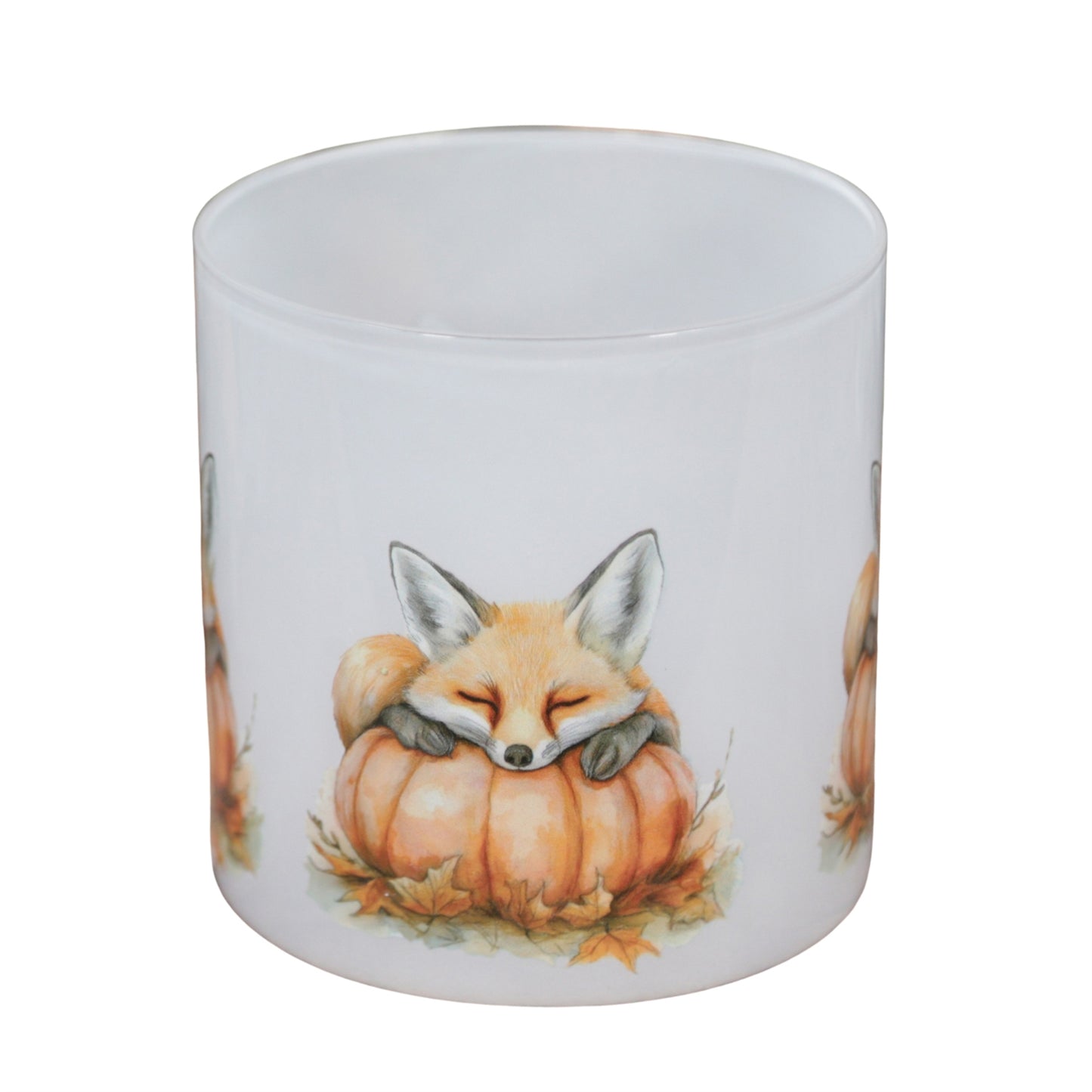 Foxy Pumpkin Glass Jar
