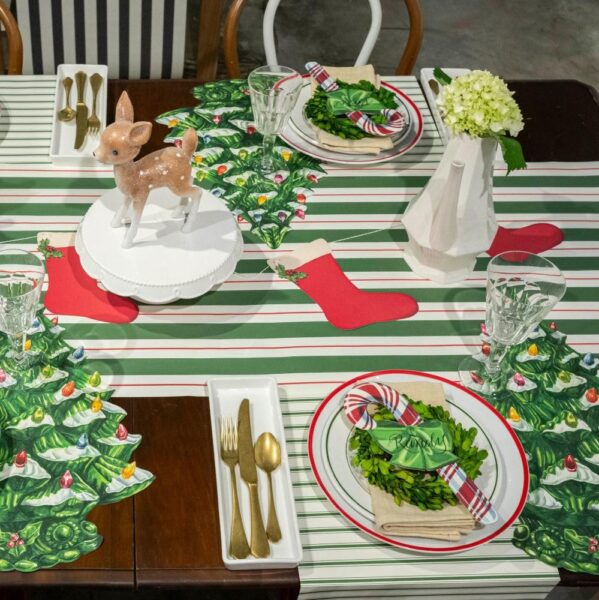 Green & Red Awning Stripe Runner 20X25