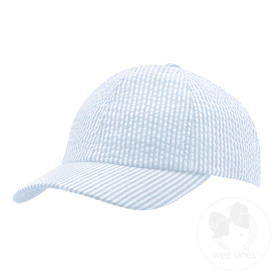 Seersucker Ball Cap Blue