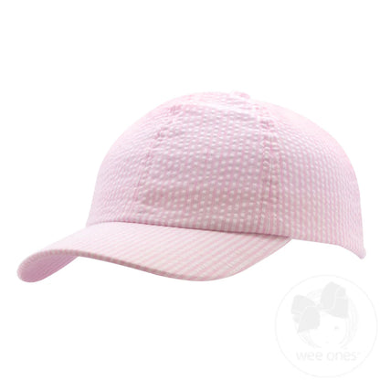 Seersucker Ball Cap Pink
