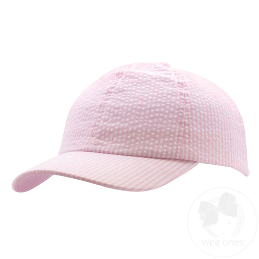 Seersucker Ball Cap Pink