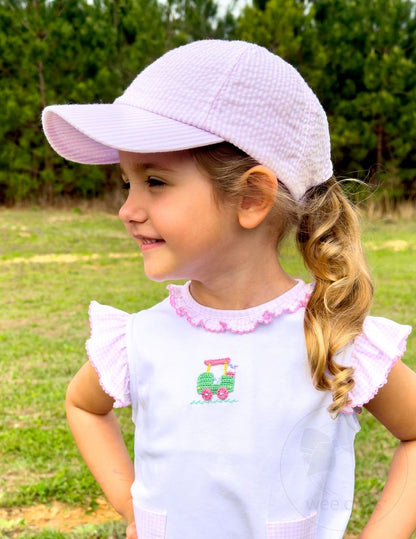 Seersucker Ball Cap Pink