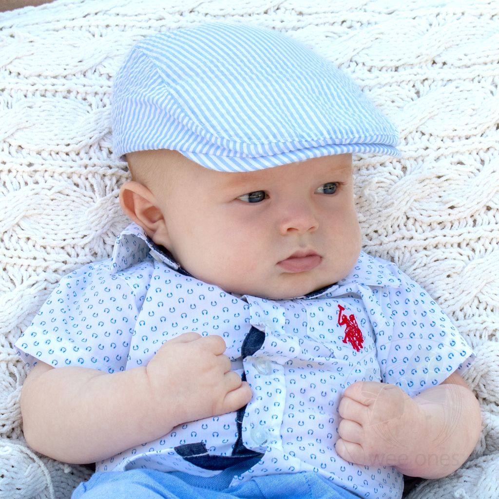 Boys Seersucker Driver Hat