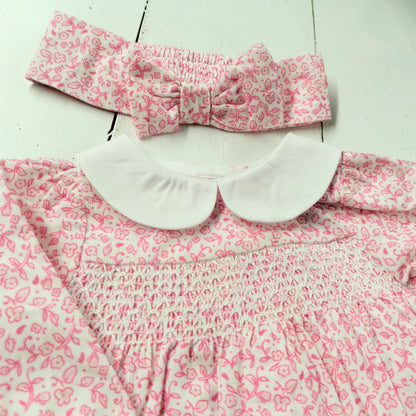 Pink Floral Onesie w/ Socks Set
