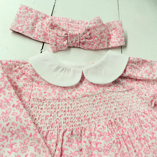 Pink Floral Onesie w/ Socks Set