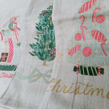 Cotton Printed Holiday Tea Towel