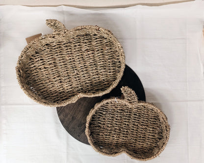 Handwoven Pumpkin Shaped Seagrass Basket