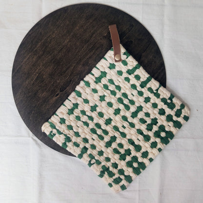 Red & Green Woven Cotton Pot Holder, Assorted