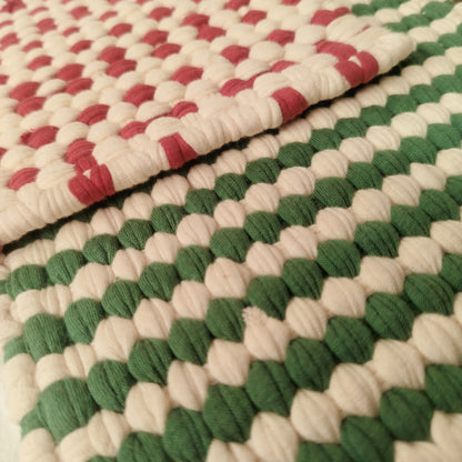 Red & Green Woven Cotton Pot Holder, Assorted