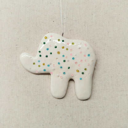 White Clay Dough Animal Cracker Ornament