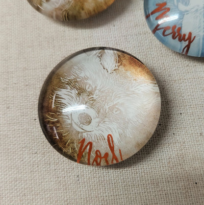 Glass Christmas Magnet - 3 Asst