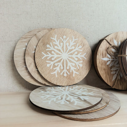 Wooden Snowflake Coaster