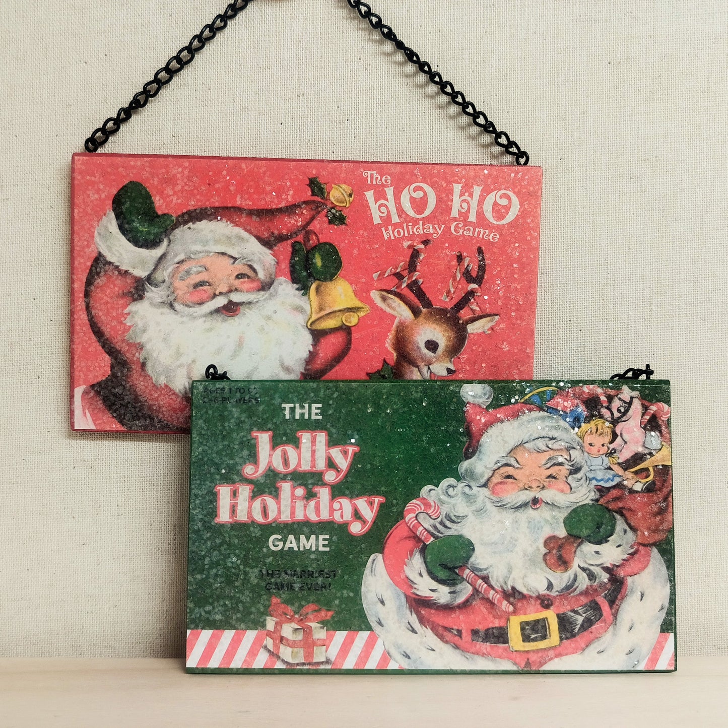Wood Holiday Games Ornament
