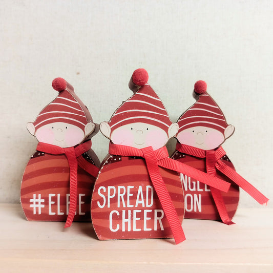 Mini Elf Wood Sign - Assorted