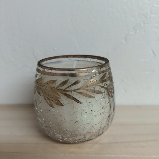 Cracked Glass w/ Gold Leaves Candle - 7oz