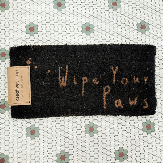 Natural Coir Doormat -"Wipe Your Paws"