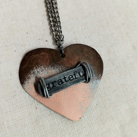 Grateful Metal Heart Necklace