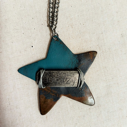 Own Your Crazy Metal Star Necklace