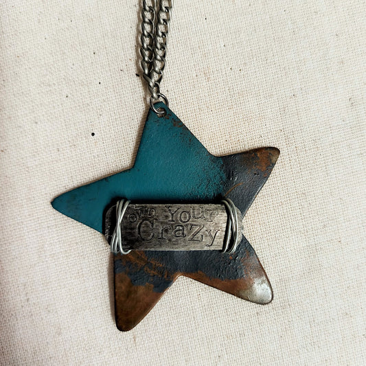Own Your Crazy Metal Star Necklace