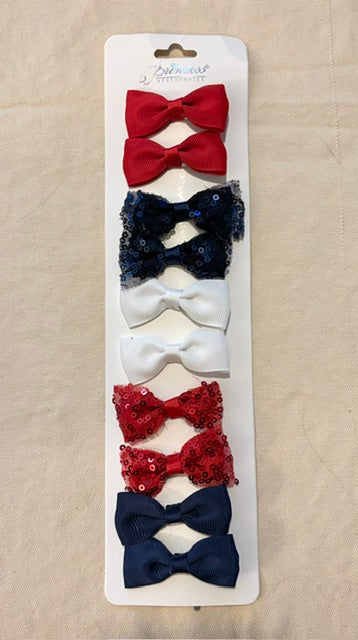 Red, Navy and White Bows