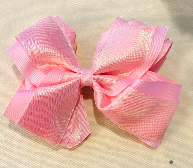 Large Pink Shimmer Bow