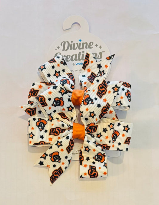 Mini Star Print Circle Bow Pair