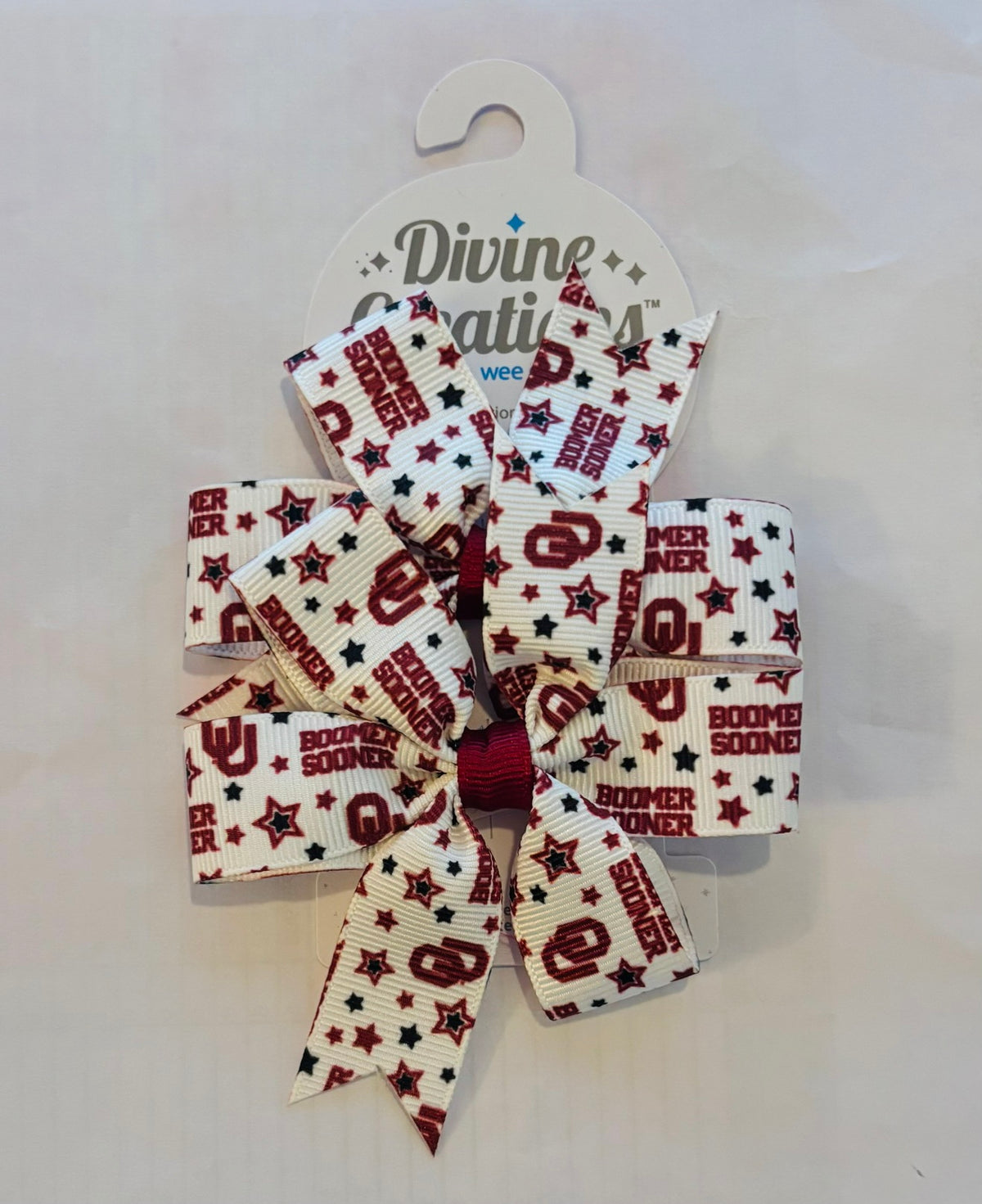 Mini Star Print Circle Bow Pair