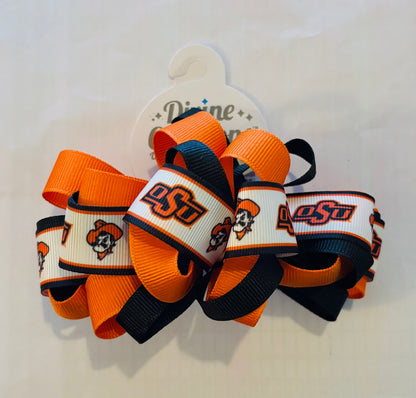 Large 2 Tone College Logo Loop Bow