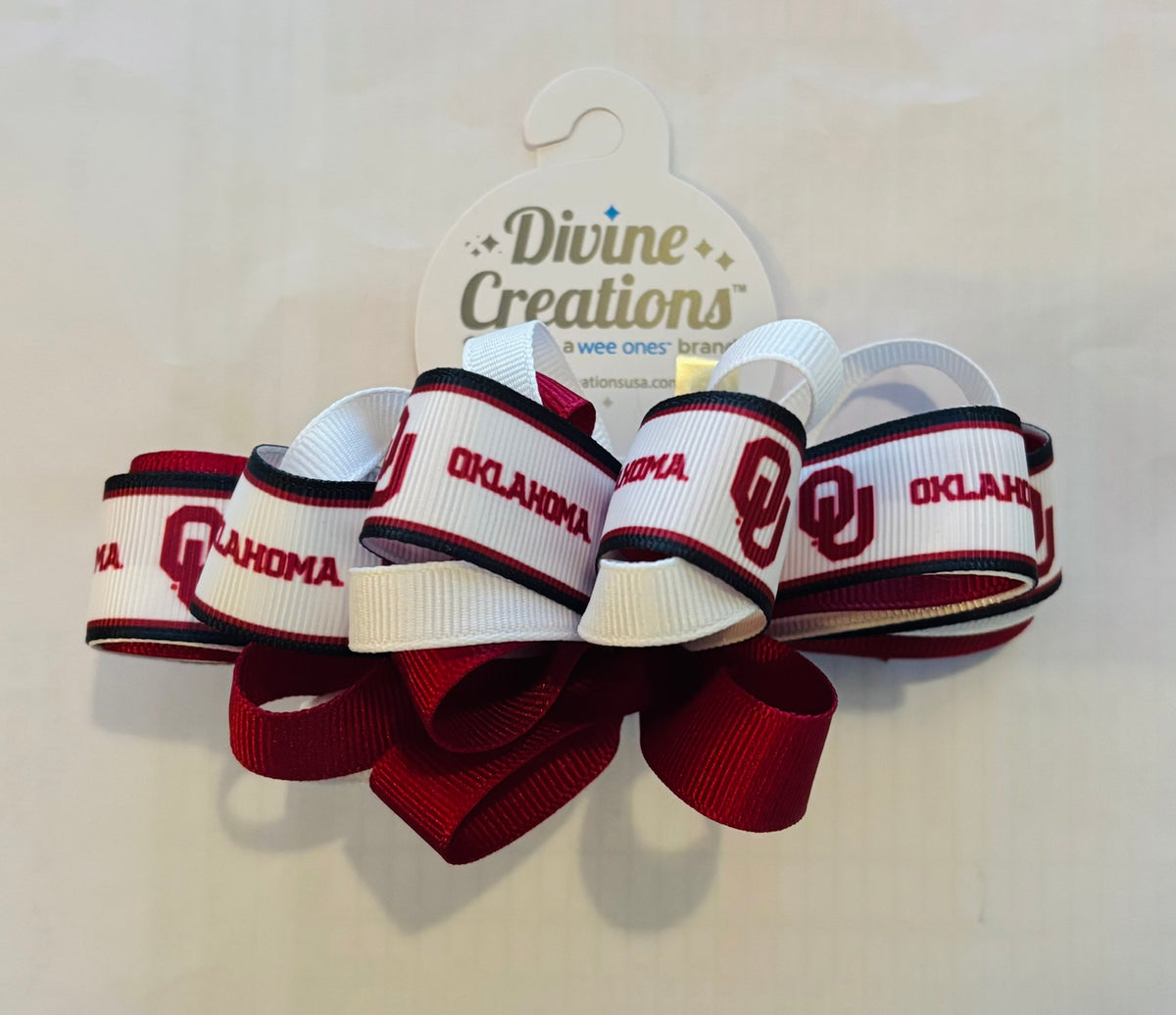 Large 2 Tone College Logo Loop Bow