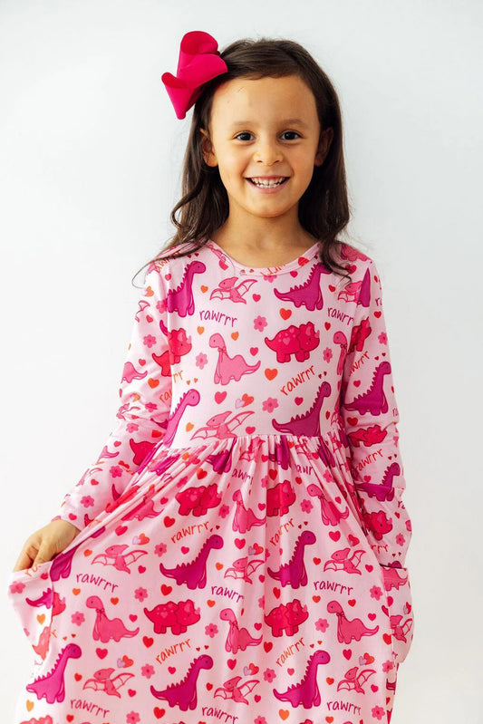 Dino Kisses L/S Pocket Twirl 6-12 months