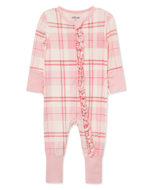 Pink Plaid Convertible Coverall (NB-9M)
